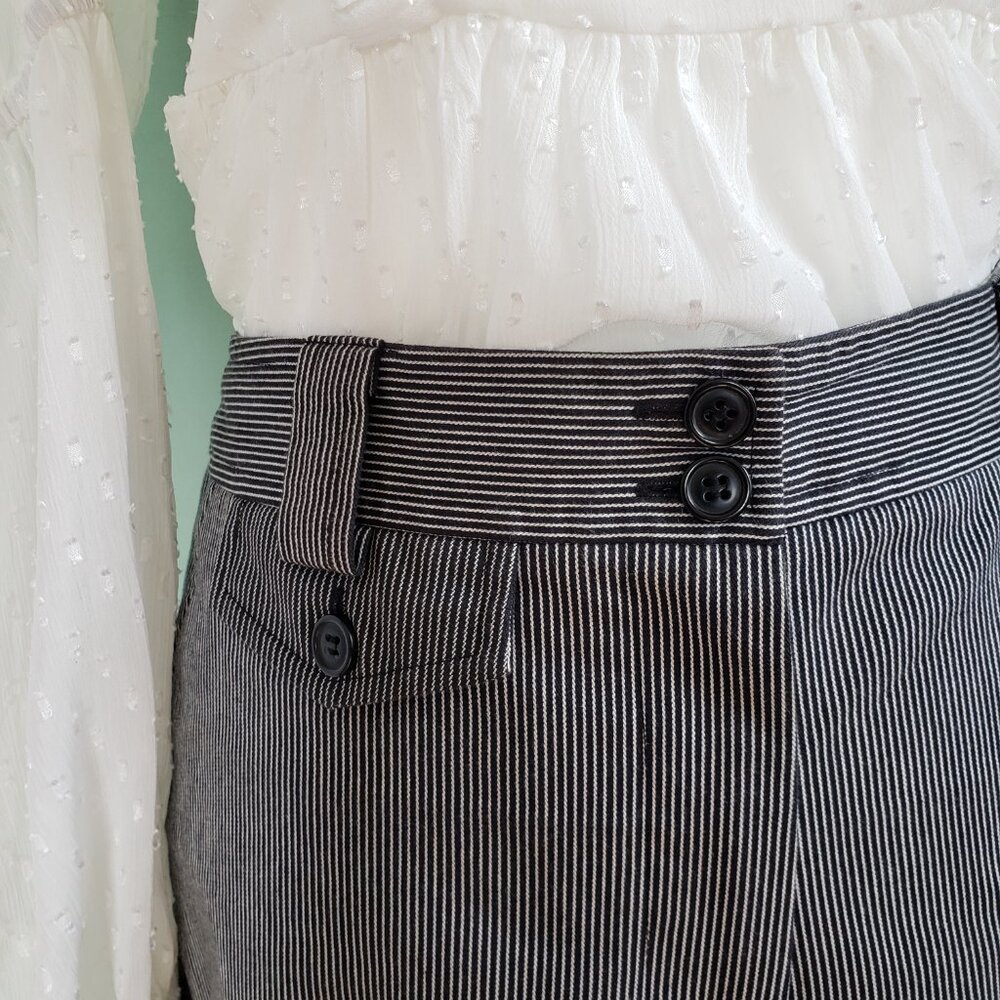 2 Pc JESSICA Cotton Bermuda Shorts Pedal Pusher Pinstripe Suit - Picture 6 of 10